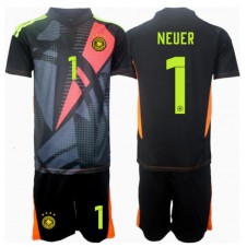Tyskland Manuel Neuer #1 Keeper Hjemmedraktsett Barn EM 2024 Kortermet (+ korte bukser)
